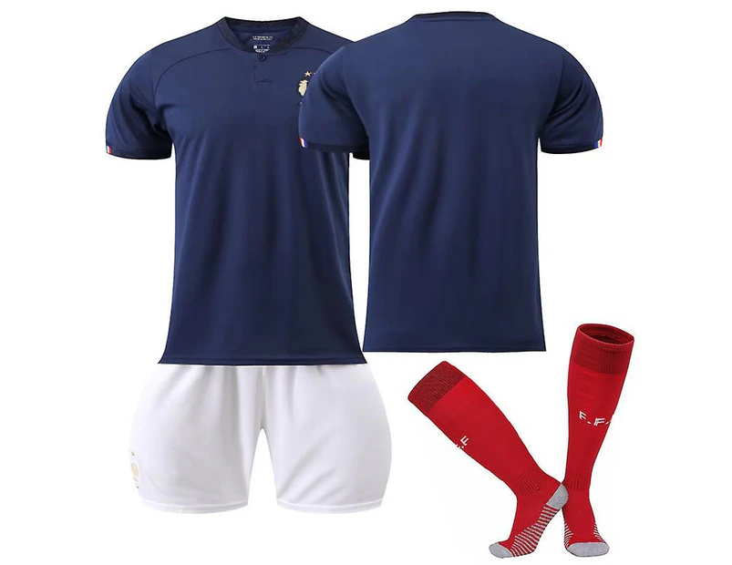 2022 Qatar World Cup France Team Jersey Football T-shirt Set Adult Boys  Soccer Uniform Suit