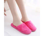 1 Pair Candy Color Anti-skid Soft Outsole Round Toe Plush Slippers Women Winter Slip-on Fluffy Flat House Shoes
