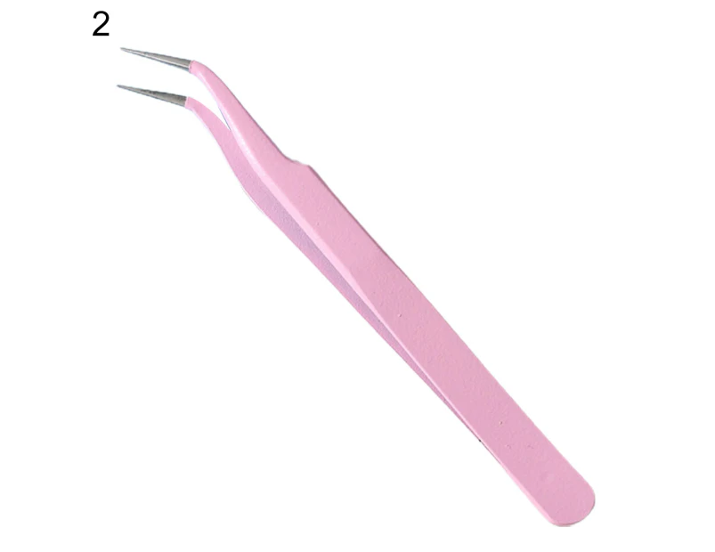 Straight Tweezers Anti-static Bendable Head Sturdy Nail Art Rhinestones Nipper Tweezers for Girl - 2