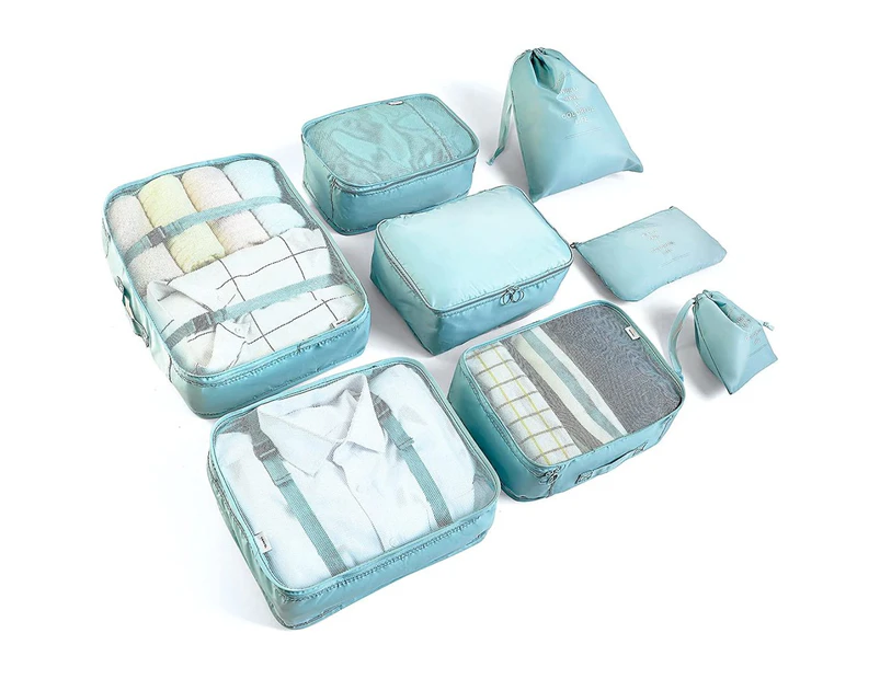 Packing Cubes for Travel, 8 Set Luggage Organizers with Shoe Bag, Electronics Bag, Cosmetics Bag, Compression Cells, Accessories Bags