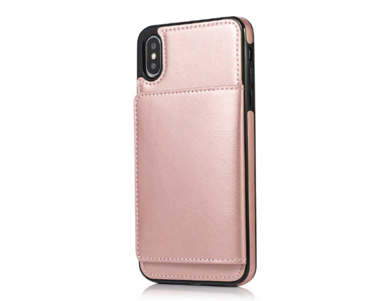 P08 Rose Gold Wallet Crazy Horse Print phone Case for IPhone14 max 6.7 inch