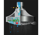 Water Saving Shower Head, Chrome High Pressure Adjustable Rainfall Shower Head, Wall Mounted, Air Bubble Pressure, 5 Settings