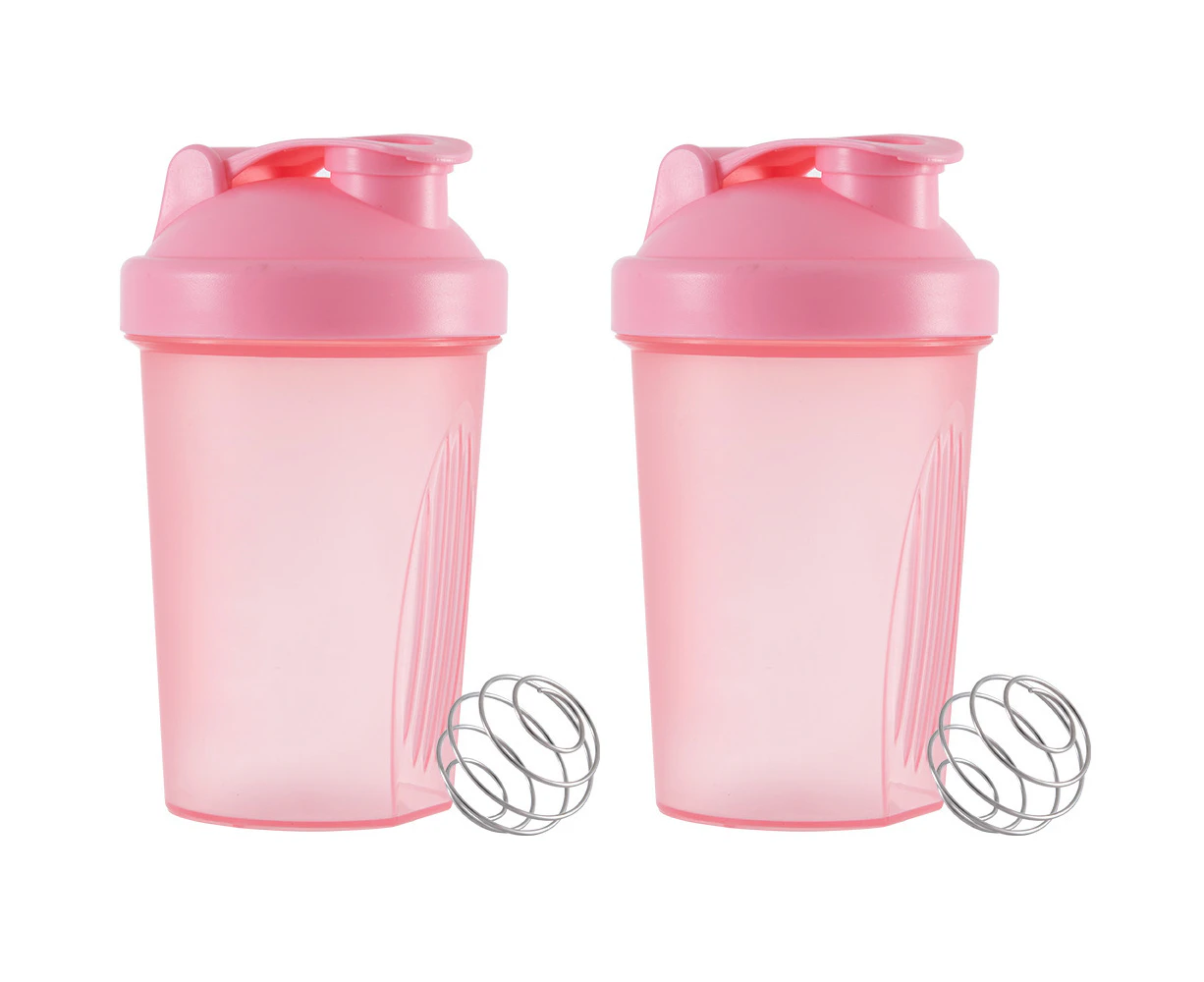 2pcs Classic Loop Top Shaker Bottle,Protein Shaker Cupwith Stirring Ball,Multi-Function water bottle