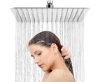 Shower Head Square Built-In Shower Head Stainless Steel Shower Head Polished Mirror Effect Overhead Waterfall Rain Shower Head, 8 Inch