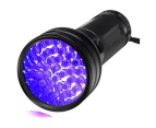 UV Flashlight Black Light 51 LED 395 nM Ultraviolet Blacklight Flashlite - Black