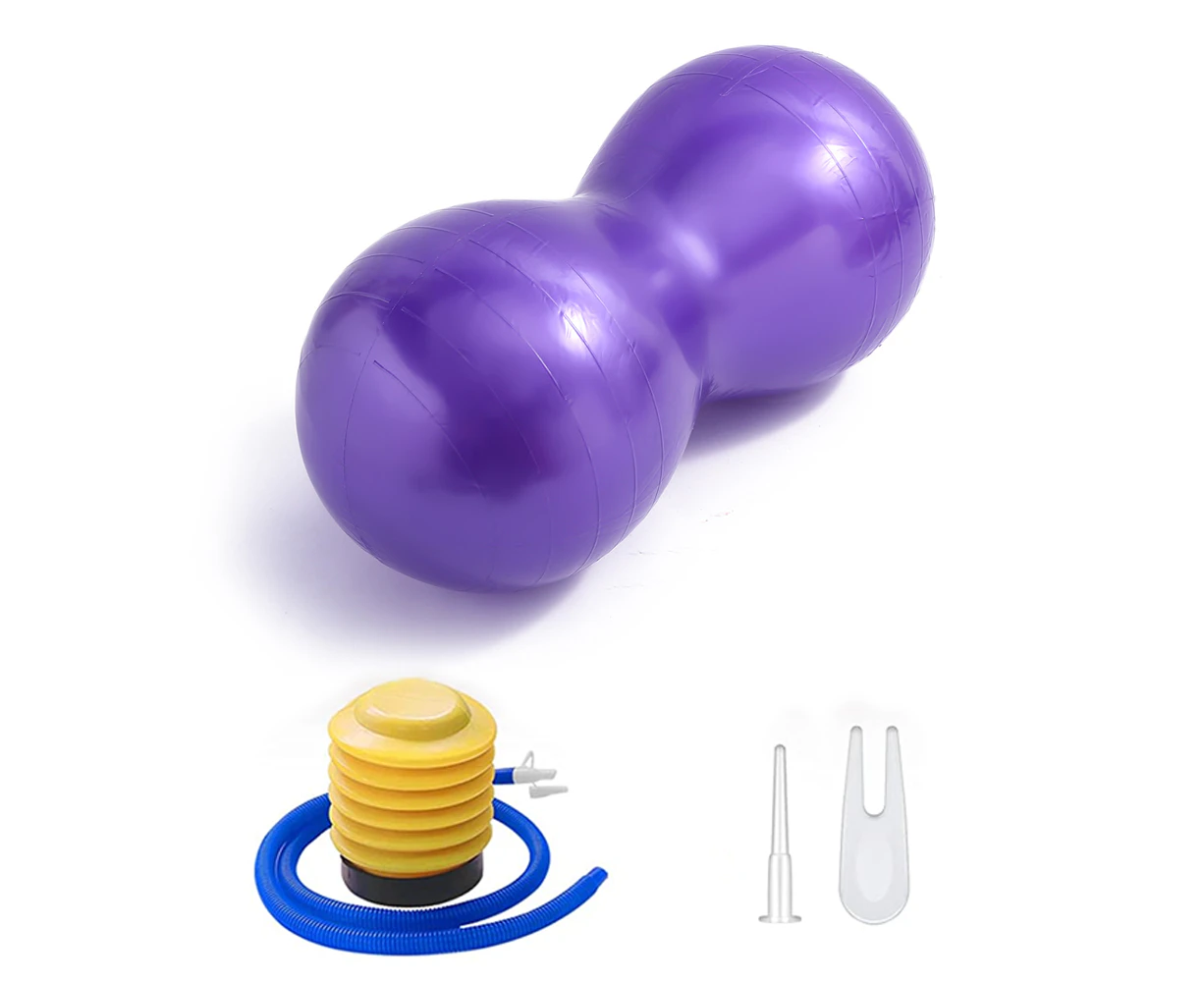 Inflatable Peanut Massage Ball, Stability Ball Yoga Ball -purple