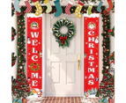 1 Pair Door Decoration Cute Santa Claus Snowman Merry Christmas Decoration Multicolor Christmas Banner Home Door Curtain Hanging Flag Party Decoration I