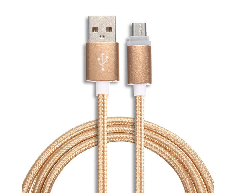 Bluebird 1/2/3M Micro USB Data Sync Fast Charger Charging Cable Cord for Samsung Android-Gold 3 Meter