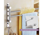 Swivel Towel Rack 2 Swing Arm Bathroom Towel Bar Wall Mounted Stainelss Steel Rustproof Hanging Holder Brushed Gold Finish