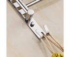 Swivel Towel Rack 2 Swing Arm Bathroom Towel Bar Wall Mounted Stainelss Steel Rustproof Hanging Holder Brushed Gold Finish