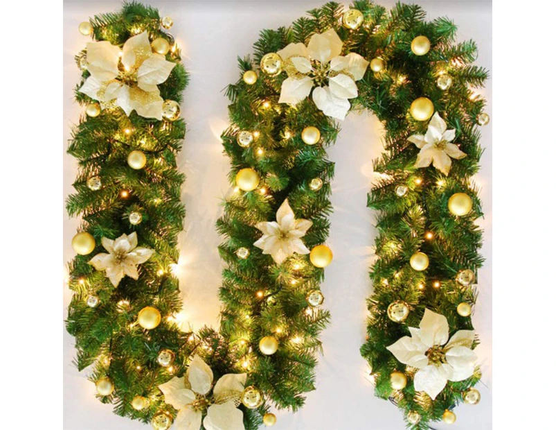 Christmas Garland With Lights 270Cm Warm White Christmas Garland Fir Tree Garland Artificial Christmas Decoration Garland