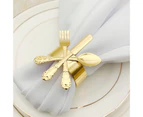 6Pcs Fork Spoon Towel Napkin Ring Hotel Wedding Party Dinning Table Home Decor Golden