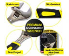 Handy Hardware Adjustable Wrench with Soft Grip Handle, Black/Yellow - 200 mm