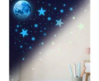 Glow in The Dark Stars for Ceiling,Glow in The Dark Stars and Moon Wall Decals, Ceiling Stars Glow in The Dark Kids Wall Decors, Perfect for Kids Nursery B