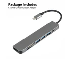 7-in-1 4K HDMI-compatible Multiport USB 3.0 to USB-C Docking Station Hub Adapter for PC Computer Laptop