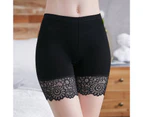 Safety Pants Lace Anti Exposure Plus Size Hollow Out Flower Pattern Short Pants for Inside Wear