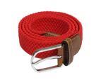 Fashion Men Women Elastic Braided Alloy Pin Buckle Waist Belt Strap Waistband Brown