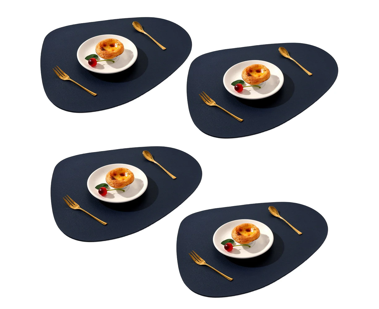 Dining Leather Placemats Set of 4  Wipeable Washable Place mats. Easy to Clean Table mats