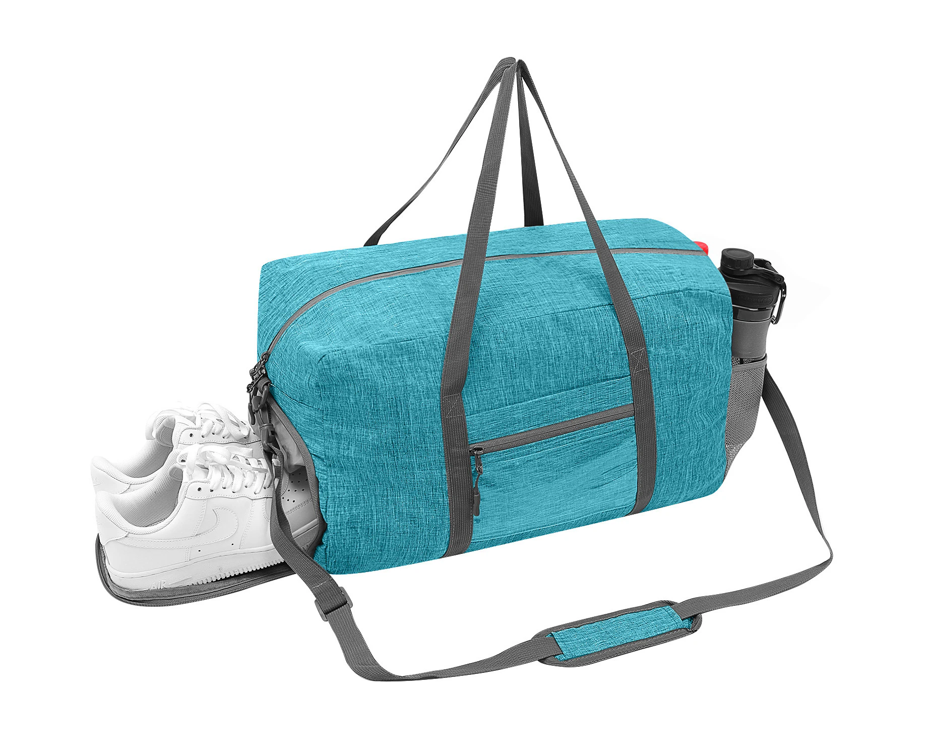 Sports Gym Bag Duffel Bag with Wet Pocket and Shoes Compartment Waterproof and Tear Resistant,Mint