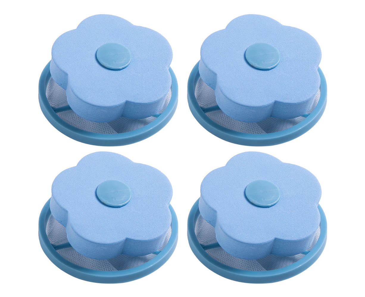 4Pack Floating Filter Bag Reusable Washing Machine Lint Catcher  -Blue