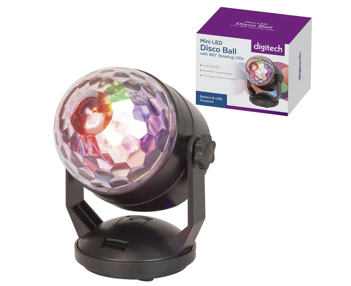 Digitech Mini LED Disco Light Ball RGB (USB/Battery Powered)