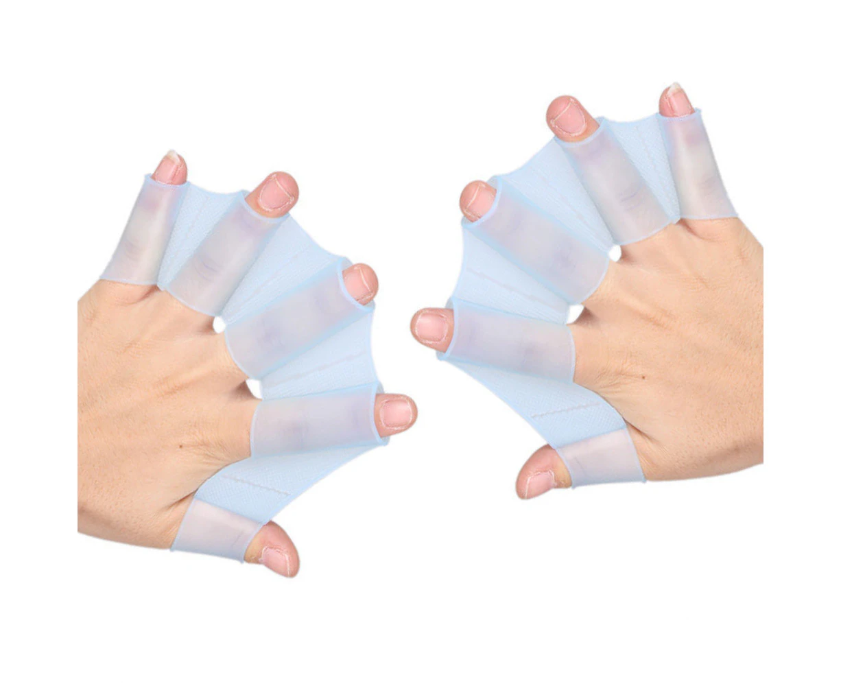 1 Pair Silicone Swimming Hand Webbed Silicone Swim Gear Fins Hand Webbed Flippers for Snorkeling Surfing Fitness-L