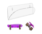 1 Set Acrylic Skateboard Rack Fixing Tightly Easily Install Skateboard Wall Bracket Displaying Rack for Snowboard-Transparent