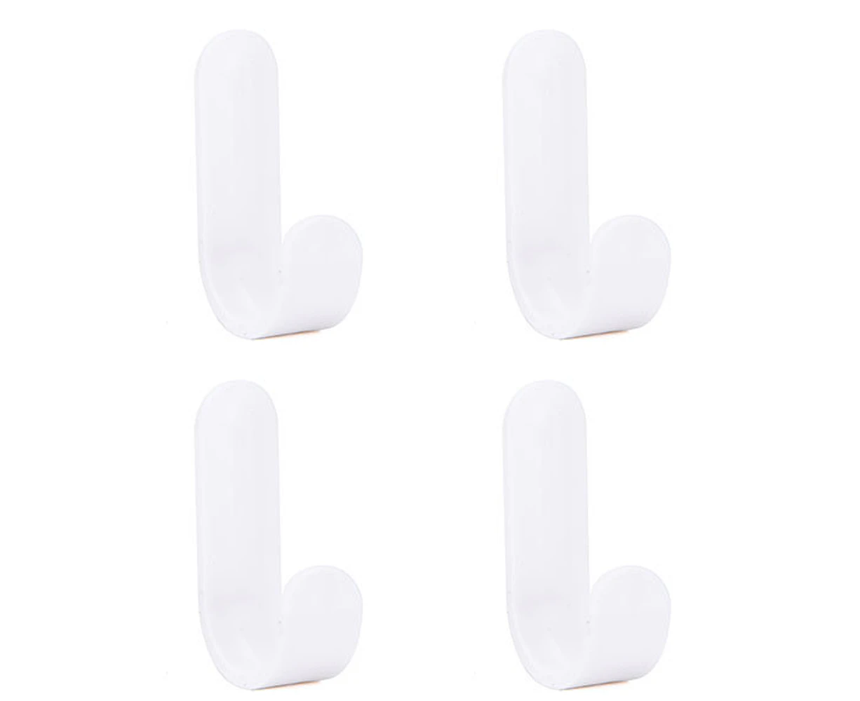 Wall Adhesive Hooks Heavy Duty, Waterproof Self Adhesive Hooks Reusable Ceiling Adhesive Hooks - White