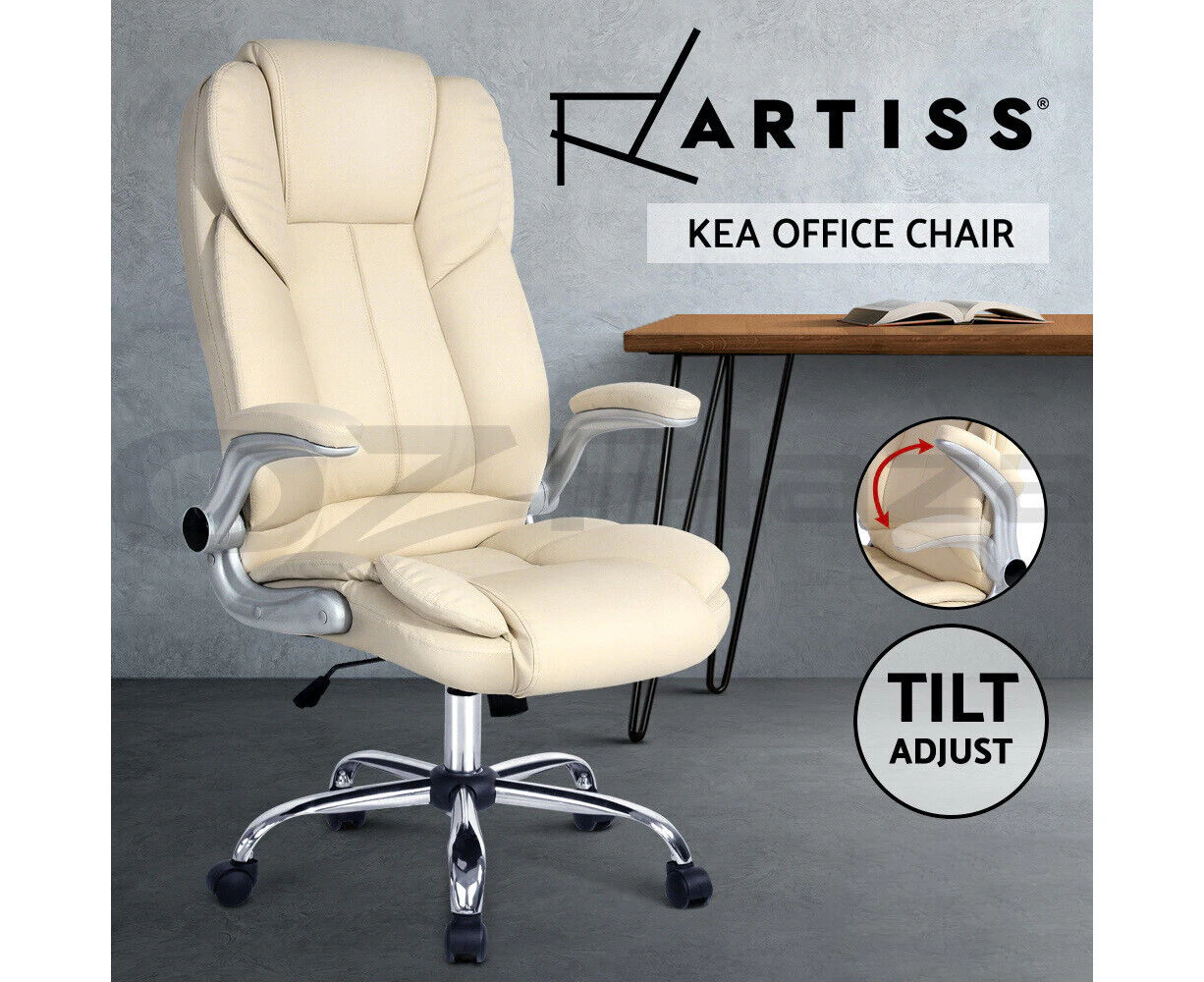 Artiss Executive Gaming Office Chair Computer Arm Chairs Work Seating Beige