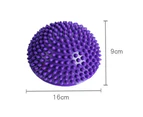 Inflatable Half Yoga Balls, Massage Point Fitball Exercises Trainer Fitness Balance Bal -Purple