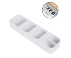 Compact Cutlery Storage Box Drawer, Kitchen Cutlery Organizer, White