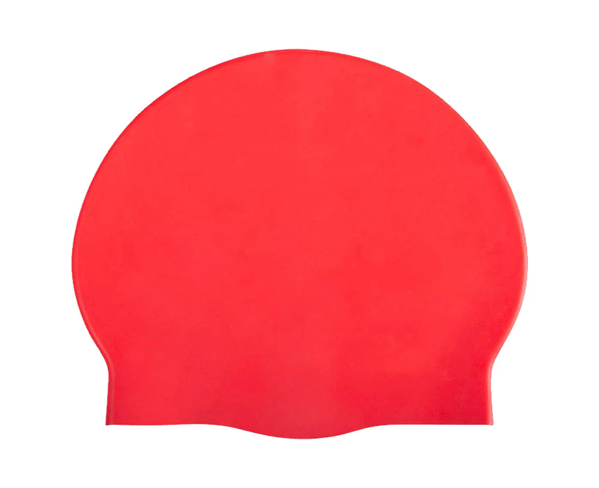 Adult Solid Color Clean High Elastic Silicone Swim Cap,Red