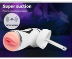 Double Hole Heating Vibrating Masturbator - White