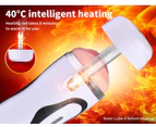 Double Hole Heating Vibrating Masturbator - White