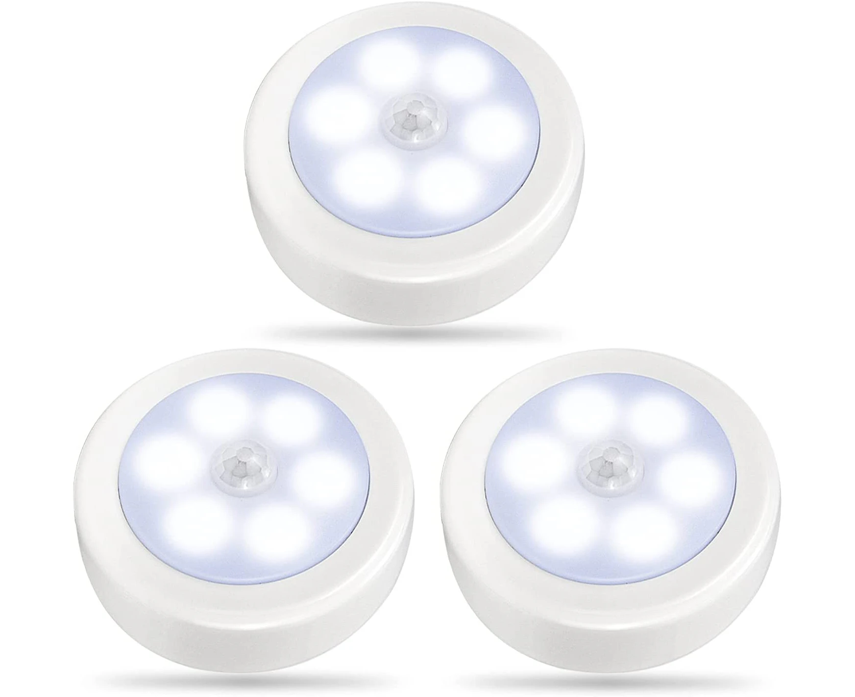 3Packs Motion Sensor Light Indoor, Led Closet Lights, Night Light Battery Powered, Battery Operated Cabinet Light