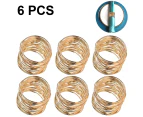 Handmade Round Mesh Napkin Rings Holder for Dinning Table Parties Everyday, Set of 6-gold