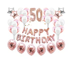 Happy Birthday Number Star Balloons Confettis Set Home Restaurant Party Decor