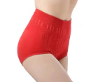 Minbaeg Women Solid Color Seamless High Waist Shapewear Tummy Control Corset Briefs-Watermelon Red One Size - Watermelon Red