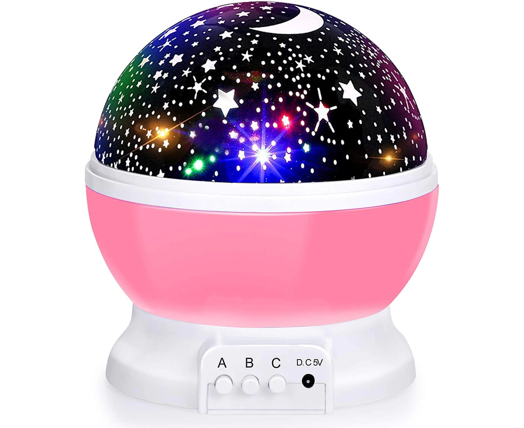 Moon Star Projector - Usb Cable, Led Night Light For Decoration, Bedroom, Living Room, Girls Room (Pink)