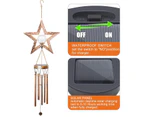 Solar Wind Chimes for Outside,Star Crackle Glass Ball Wind Chime with Warm LED Lights and Waterproof,Garden, Patio and Yard