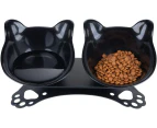 Cat Food Bowls Raised Cat Bowls 15 ° Angled Plastic Cat Plates Double Height Cat Bowl With Non-Slip Rubber Base