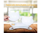 Cat Food Bowls Raised Cat Bowls 15 ° Angled Plastic Cat Plates Double Height Cat Bowl With Non-Slip Rubber Base