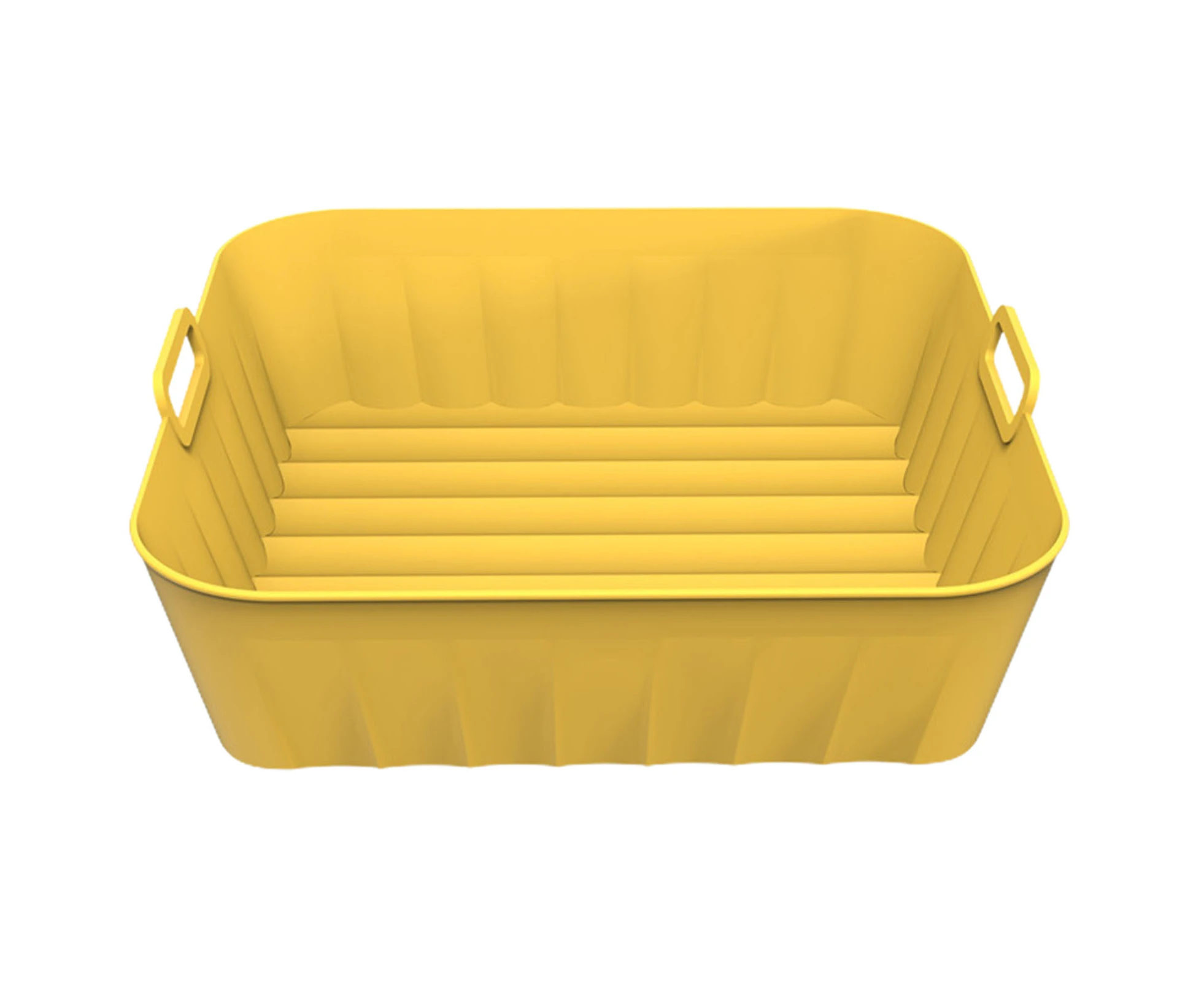 Fryer Pad Wave Groove Heating Evenly Heat-resistant Oilproof Bakeware Square Odorless Barbecue Baking Pan for Kitchen - Yellow