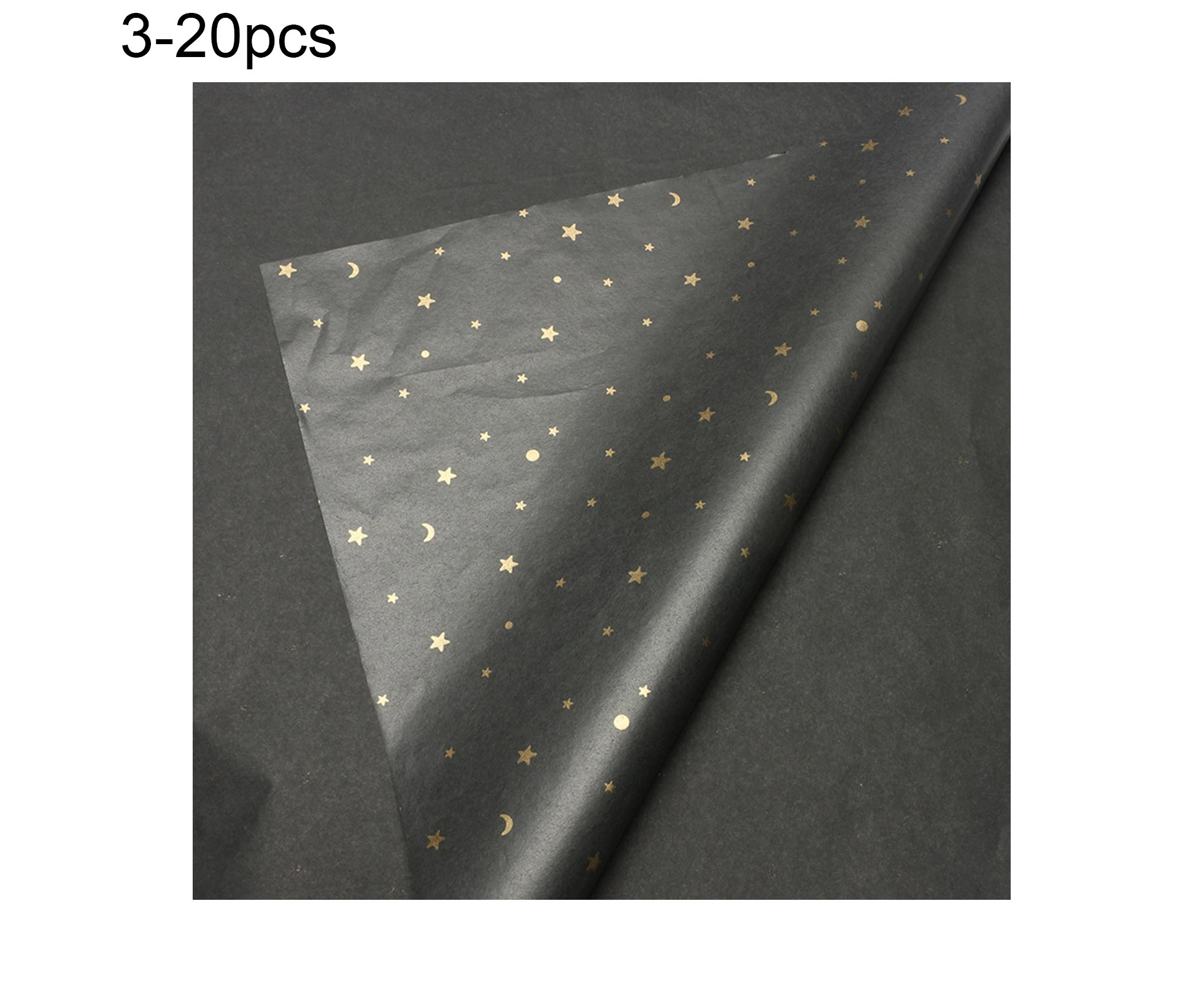 ricm 20Pcs Wrapping Paper Moon Star Pattern Multi-Purpose Exquisite Flower Arrangement Paper Decor for Birthday-3#