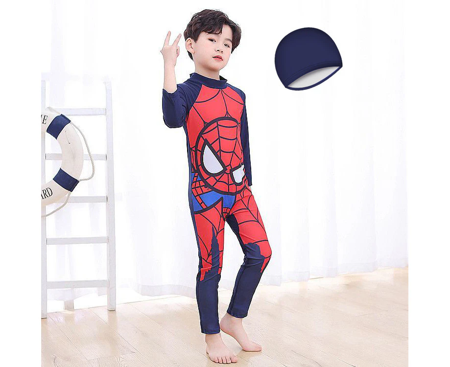 Children Swimsuit Suit for Boys Summer One Piece Long Sleeves Sunscreen Baby Kids Swimwear Costumes Set Bathing Suit Beachwear A8