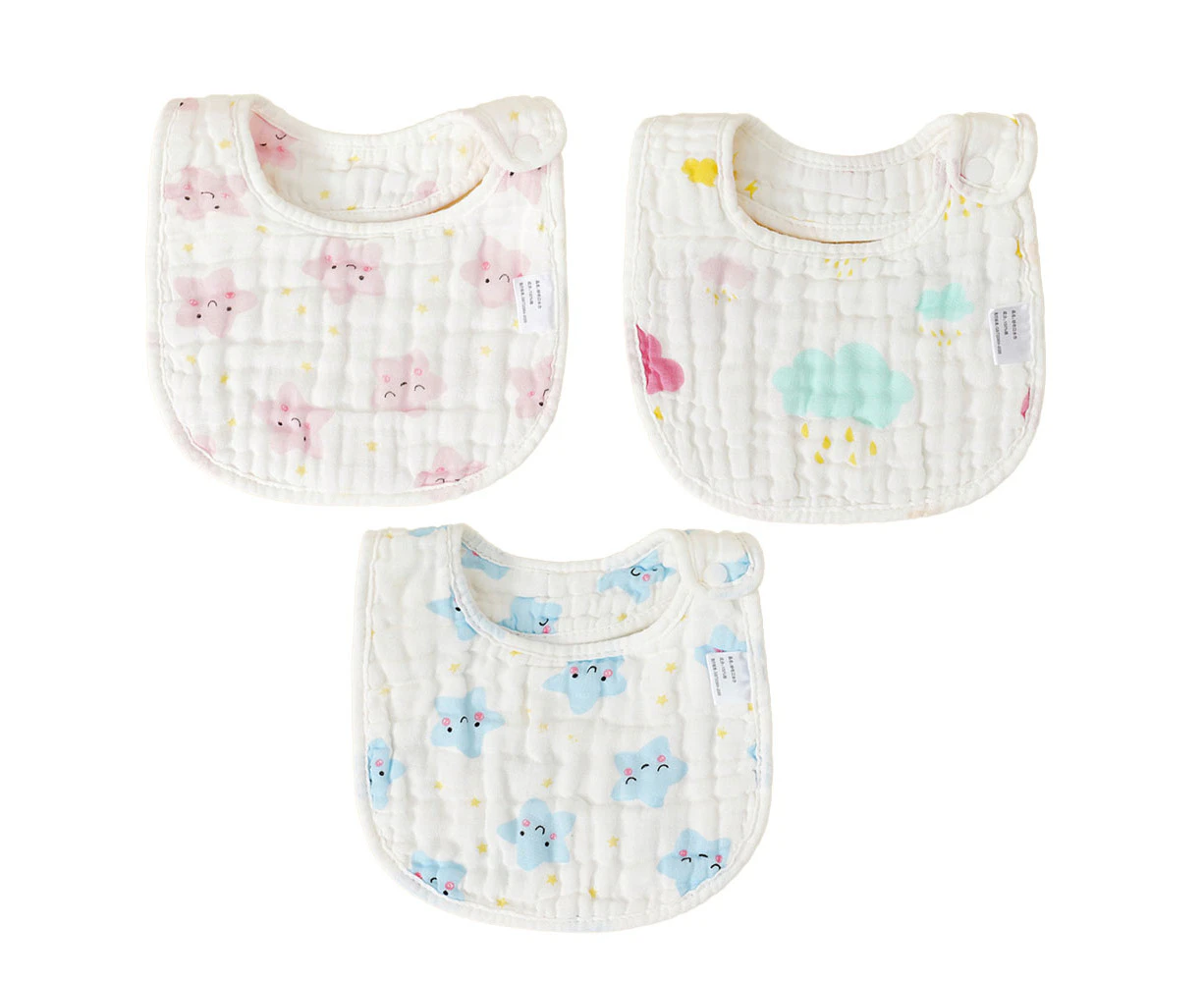 3Pcs Children'S Bib, Cotton Waterproof Baby Bib, Baby Saliva Towel, Gauze Saliva Bag,Type: Style2