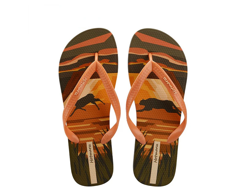 Men's Flipflops Thongs Sandals Non Slip Slippers for Beach Men's Soft Comfort Flip Flops Casual Flat Slides Slippers Beach Sandals for Boys A4 - Orange