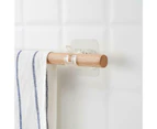Mbg 2Pcs Strong Self-Adhesive Bath Curtain Rod Holder Hanger Hanging Clip Hooks-Transparent - Transparent