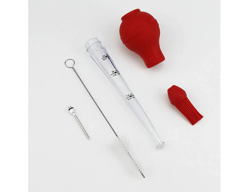 Turkey Needle Silicone Turkey Seasoning Pump - Red