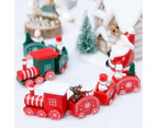 Wooden Christmas Train with 3 Carriages for Boys Girls Children Festive Advent Calendar Decor Gift-green